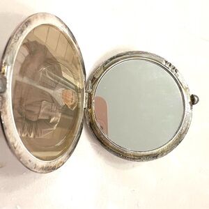 Vintage 1928  Sterling Silver Purse Antique Mourning Signed Mirror Lux